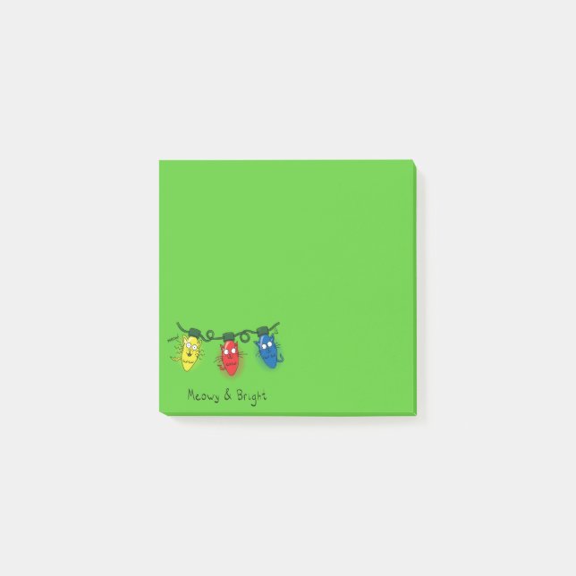 Cat jul Ljus Funny Post-it Block (Framsida)