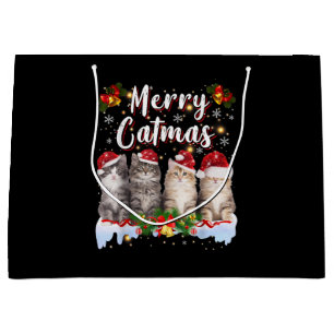 Cat jul Santa Hat Funny Merry Catmas