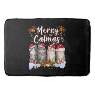 Cat jul Santa Hat Funny Merry Catmas Badrumsmatta