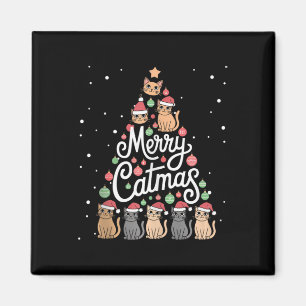 Cat Julafton Träd Cats Julgran Marry Catmas Tan Magnet