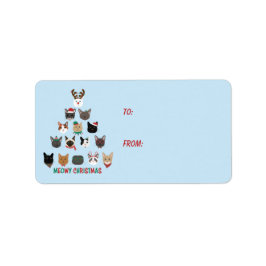 Cat Julgran Adressetikett