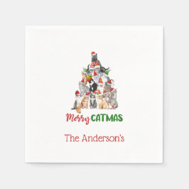 Cat Julgran Cat Lover Cat Owner jul Pappersservett