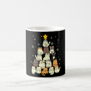 Cat Julgran Gift, Cats Älskare Dekoration Kaffemugg