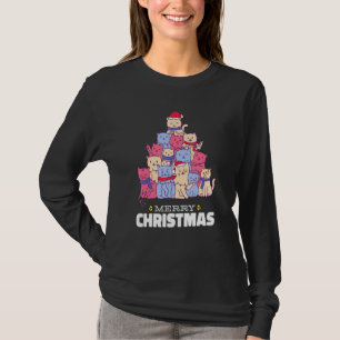 Cat Julgran jul Ljus Cute Cat Chris T Shirt