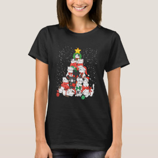 Cat Julgran Julafton Girls Boys Meowy Catmas SA T Shirt