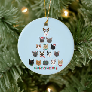 Cat Julgran Julgransprydnad Keramik
