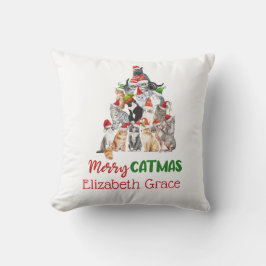 Cat Julgran Merry Catmus Cat Lovers Gift Kudde