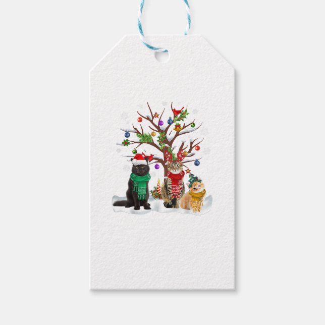 Cat Julgran Ornament Santa Cat Light Ch Presentetikett (Framsidan)