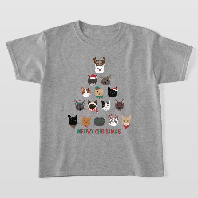 Cat Julgran T Shirt (Laydown)