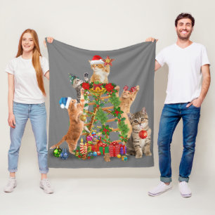 Cat Julgran Ugly jul Cat Mamma Cat Pappa Fleecefilt