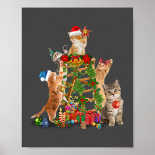 Cat Julgran Ugly jul Cat Mamma Cat Pappa Poster