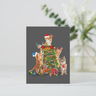 Cat Julgran Ugly jul Cat Mamma Cat Pappa Vykort
