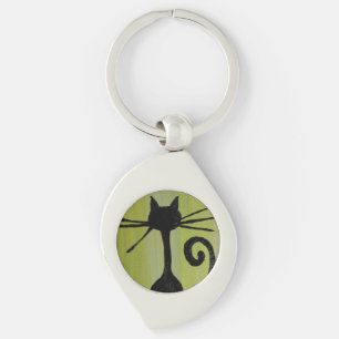 CAT KÄRLEK ARTISTIC GIFT SWIRL SILVERFÄRGAD NYCKELRING
