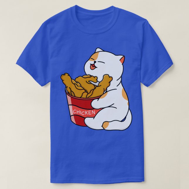 Cat Kärlek Fried Chicken T Shirt (Design framsida)