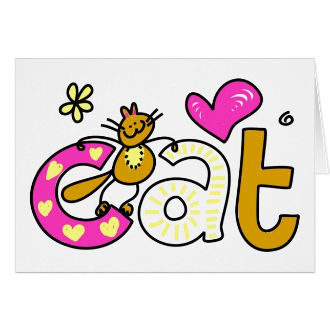 CAT KÄRLEK HÄLSNINGSKORT (Framsidan Horizontal)