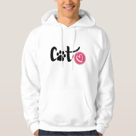 Cat Kärlek Hoodie - Cute & Minimalist Design