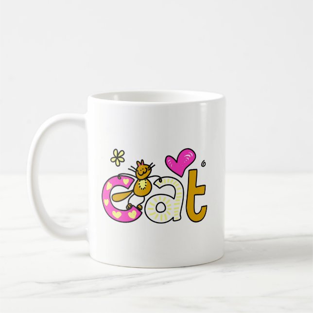 CAT Kärlek-kaffe Mugg (Vänster)