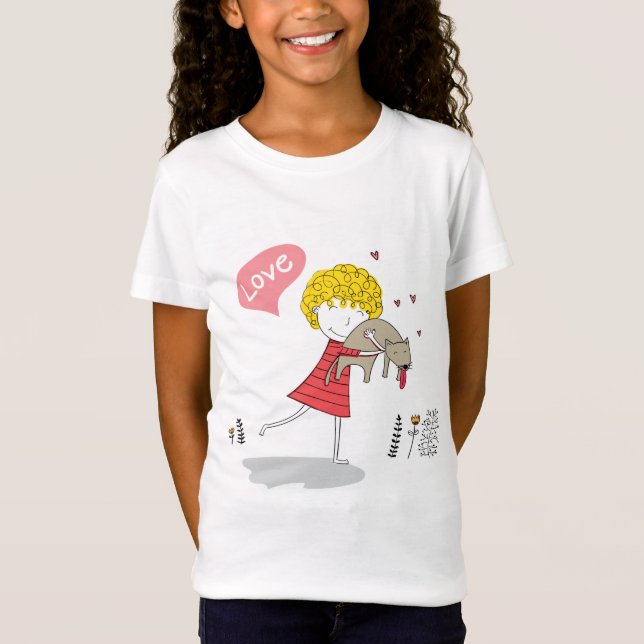 Cat Kärlek-kaffe T Shirt (Framsida)