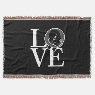 Cat Kärlek på svart dekan Mysfilt