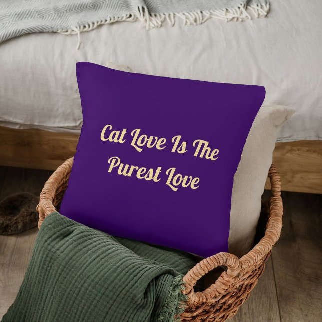 Cat Kärlek Purest Personalize Cute Funny Coola Lil Kudde (Skapare uppladdad)