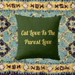 Cat Kärlek Purest Personalize Cute Funny Quote Grö Kudde<br><div class="desc">Öka din infallsvinkel med "Cat Kärlek Purest Personlig Cute Funny Quote Grönt Dekorativ kudde". Perfekt för kattälskare, den här charmerande kudden ger humor och värme till alla utrymmen. Mysigt och snyggt, det är ett måste-ha för varje kattdjur fläkt. Köp nu! Använda designen verktyg för att anpassa stil med precision. Kontakta...</div>