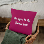 Cat Kärlek Purest Personalize Cute Funny Quote Ros Kudde<br><div class="desc">Öka din décor med "Cat Kärlek Purest Personlig Cute Funny Quote Rosa Dekorativ kudde". Perfekt för kattälskare, den här charmerande kudden ger humor och värme till alla utrymmen. Mysigt och snyggt, det är ett måste-ha för varje kattdjur fläkt. Köp nu! Använda designen verktyg för att anpassa stil med precision. Kontakta...</div>