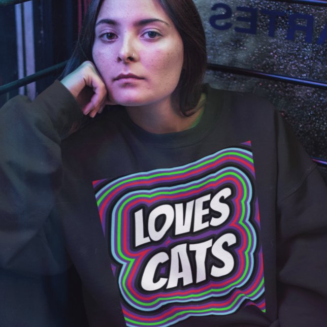 CAT KÄRLEK RETRO CAT T-SHIRTS (Skapare uppladdad)