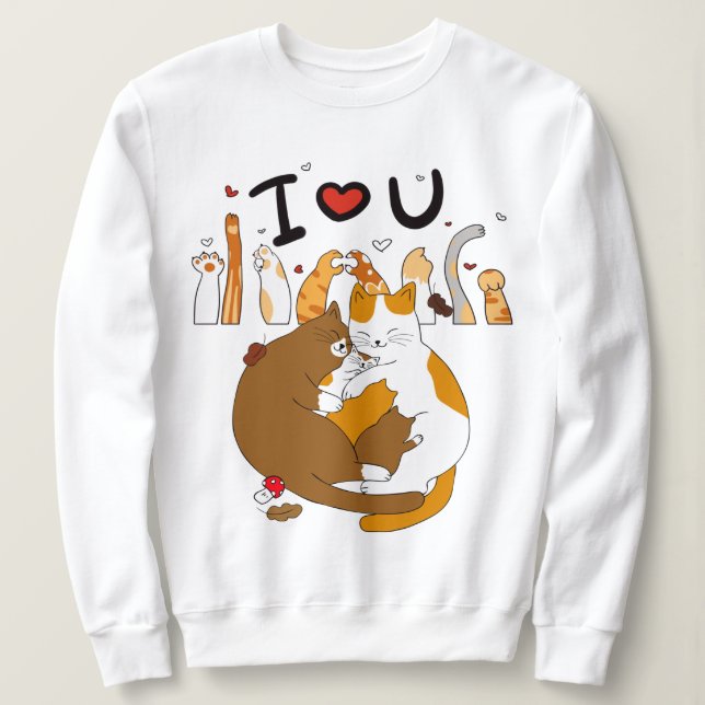 Cat Kärlek T Shirt (Design framsida)