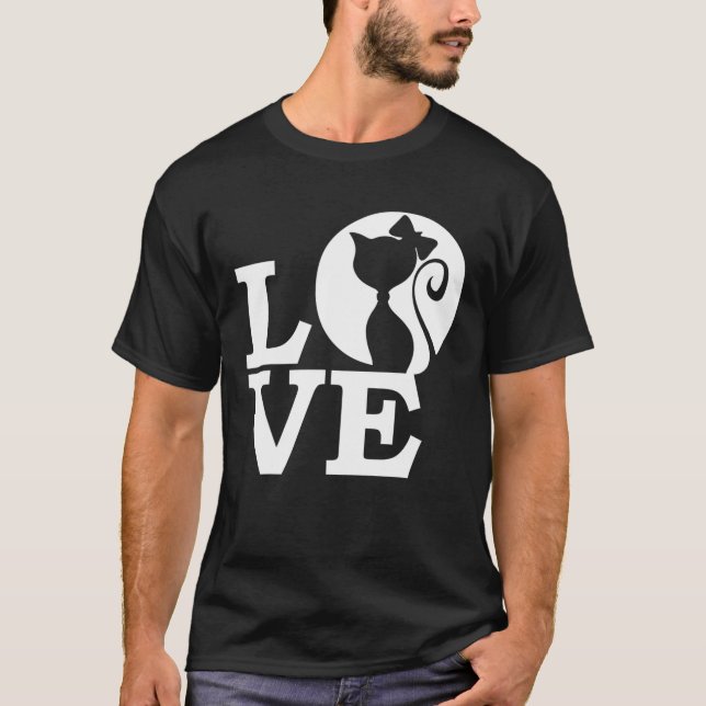 Cat Kärlek T Shirt (Framsida)