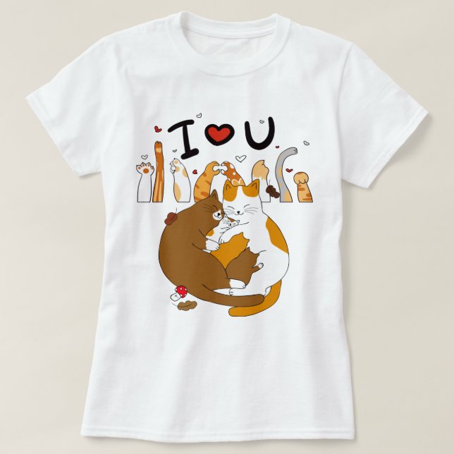 Cat Kärlek T-Shirt (Design framsida)