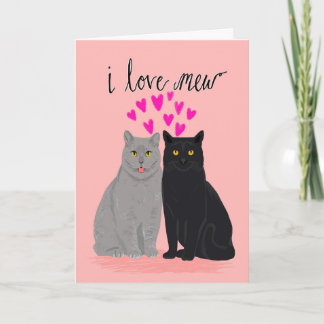 Cat Kärlek Valentines day - I Kärlek Mew två kattk Helgkort