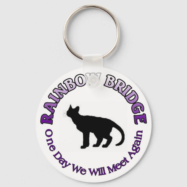 CAT KATTDJUR RAINBOW BRIDGE KEYCHAIN NYCKELRING (Framsida)