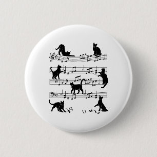 Cat Kattunge spelar Music Clef Piano Musician Art Knapp