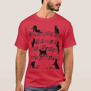 Cat Kattunge spelar Music Clef Piano Musician Art T Shirt