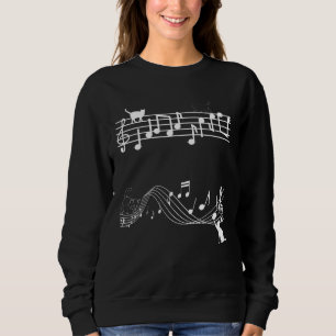 Cat Kattunge spelar upp musikanteckning Clef Music T Shirt