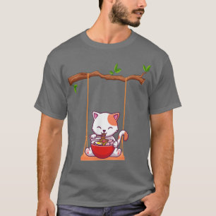 Cat Kawaii Anime Tee Japanska