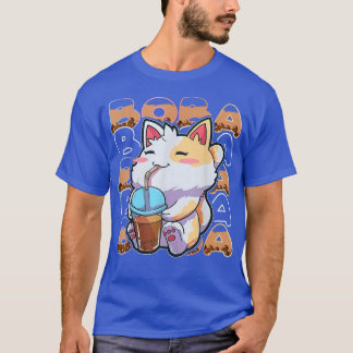 Cat Kawaii Cute Anime Cat Otaku Boba Bubble Mjölk  T Shirt