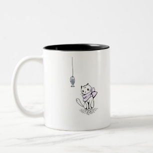 Cat Kawaii Kattdjur Little Cat Tender Chibi Två-Tonad Mugg