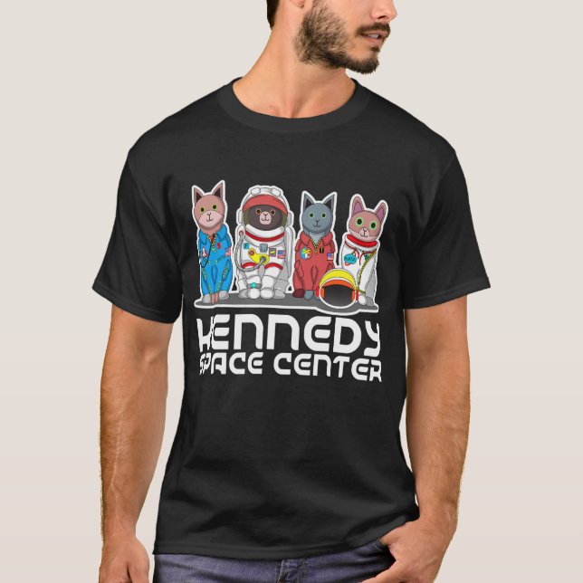 Cat Kennedy Space Center Shirt T Shirt (Framsida)