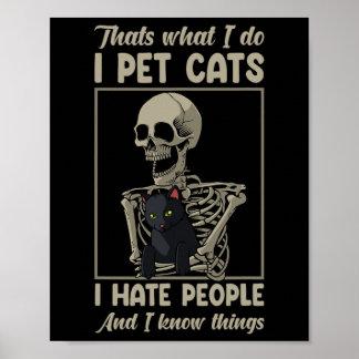 Cat Kitten Älskare Grumpy Skull Kattunge Pet Owner Poster