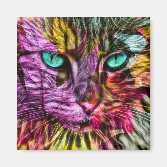 Cat Kitten Artsy Magnet (Framsidan)