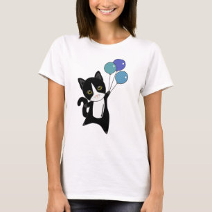 Cat Kitten Balloons Cute Animals svarta katter T Shirt