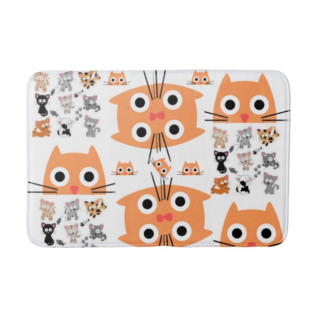 Cat Kitten Bathroom Bath Mat Badrumsmatta (Framsidan)