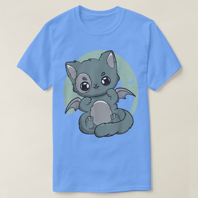Cat Kitten Chibi Anime Neko Gothic Grunge Ghostcor T Shirt (Design framsida)