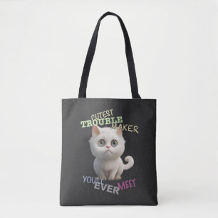 Cat Kitten Cuttest Trouble Maker Cute Adsible Roli Tygkasse