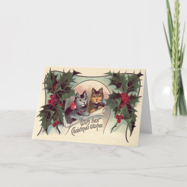 Cat Kitten Holly Helgkort (Framsida)