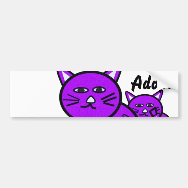 Cat Kitten Hund Adopt Bumper Sticker Bildekal (Framsidan)