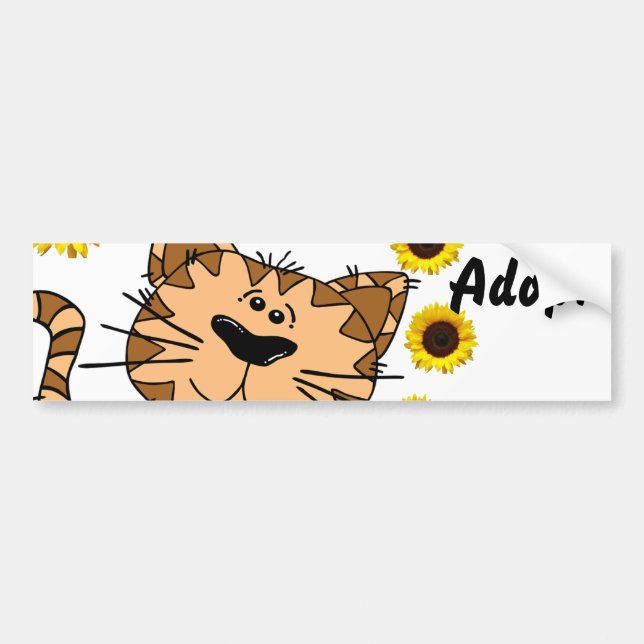Cat Kitten Hund Adopt Bumper Sticker Bildekal (Framsidan)