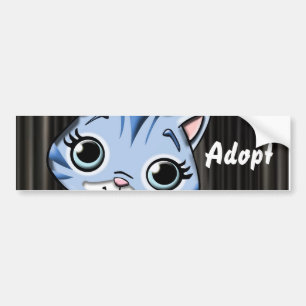 Cat Kitten Hund Adopt Bumper Sticker Bildekal