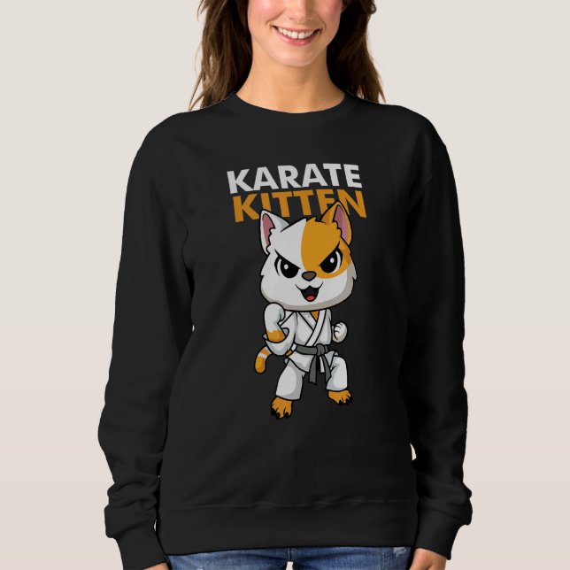 Cat Kitten Karate T Shirt (Framsida)